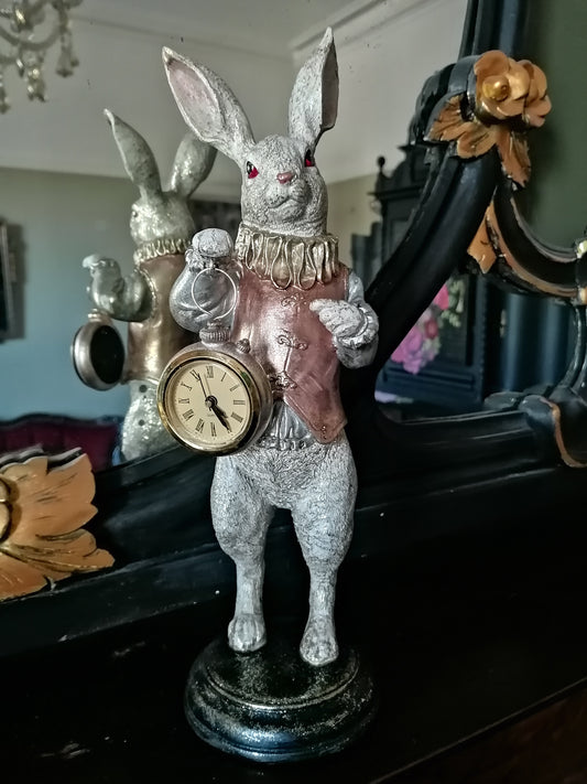 Alice in Wonderland Gold Rabbit Clock