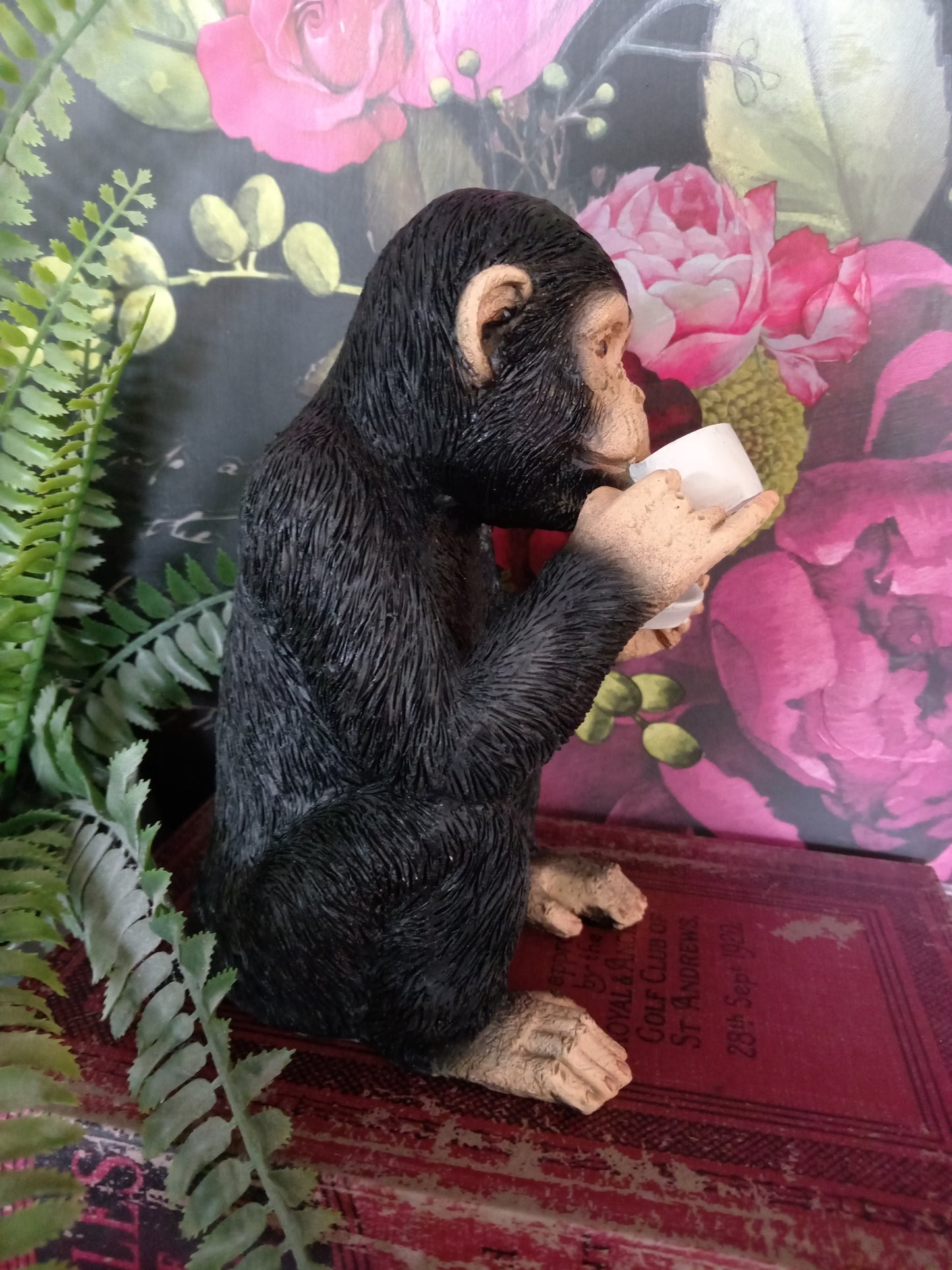 Cup Of Tea Monkey Ornament