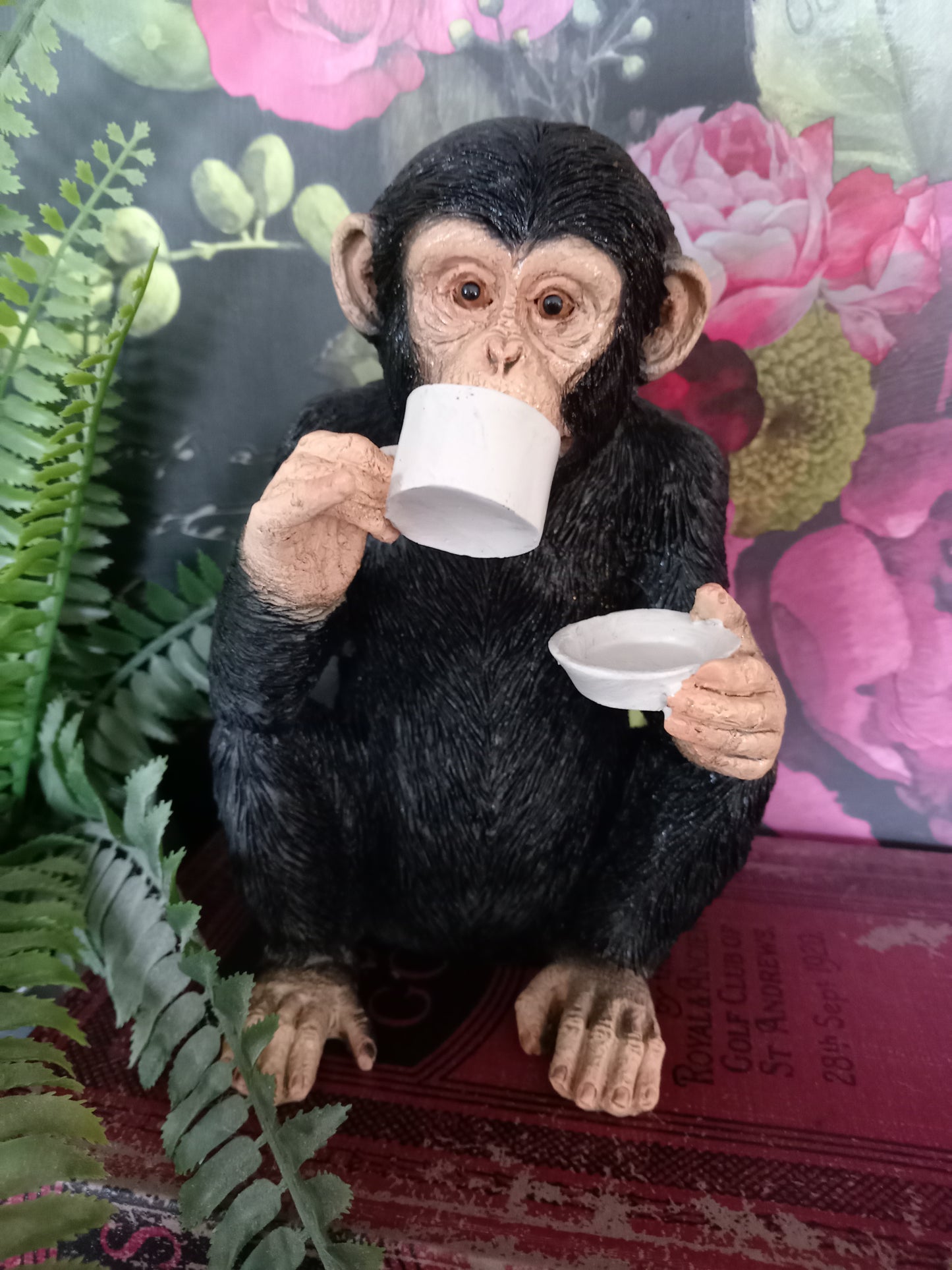 Cup Of Tea Monkey Ornament