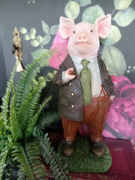 Mr. Pig Gentleman Wearing Suit Ornament