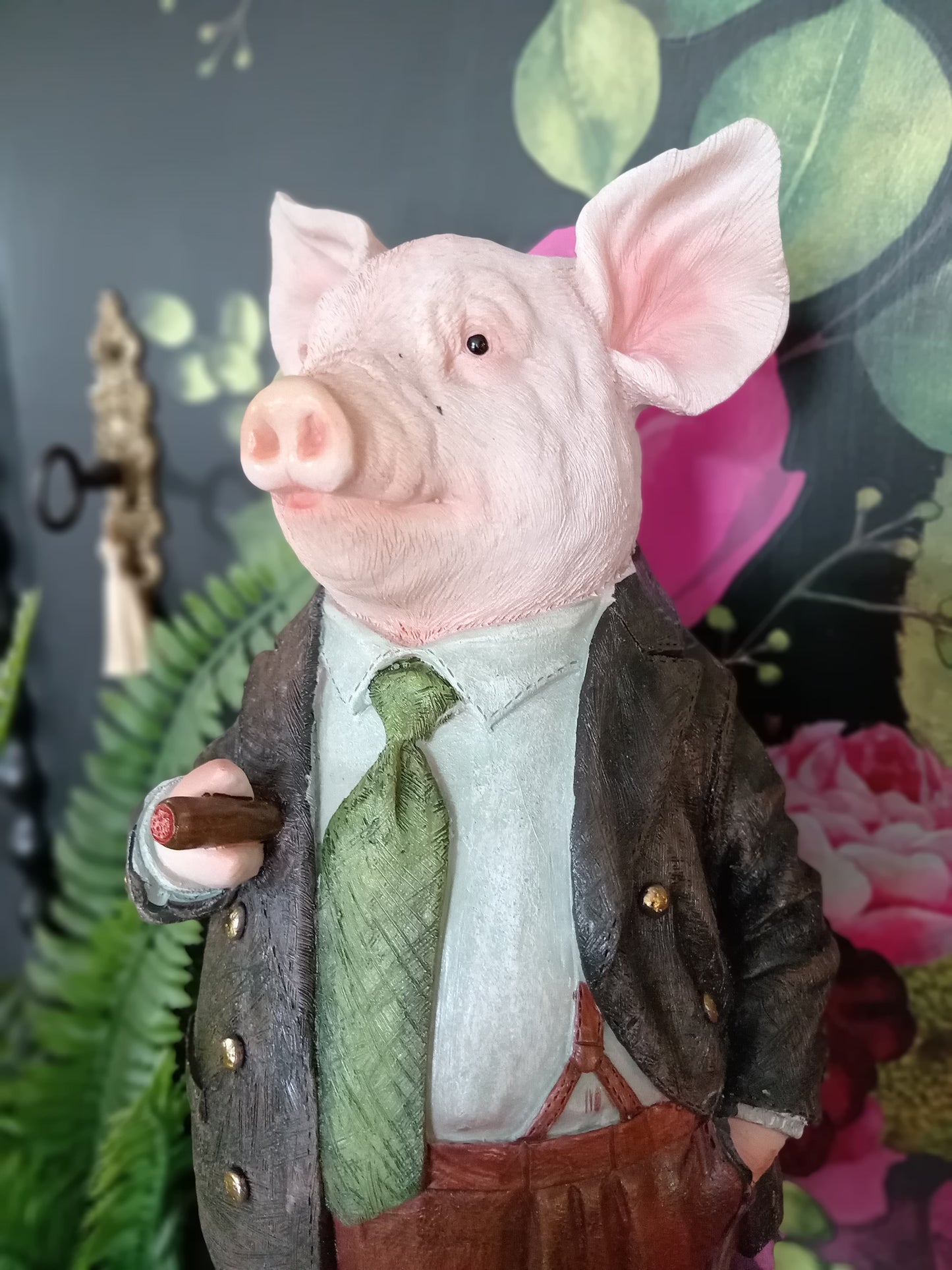 Mr. Pig Gentleman Wearing Suit Ornament