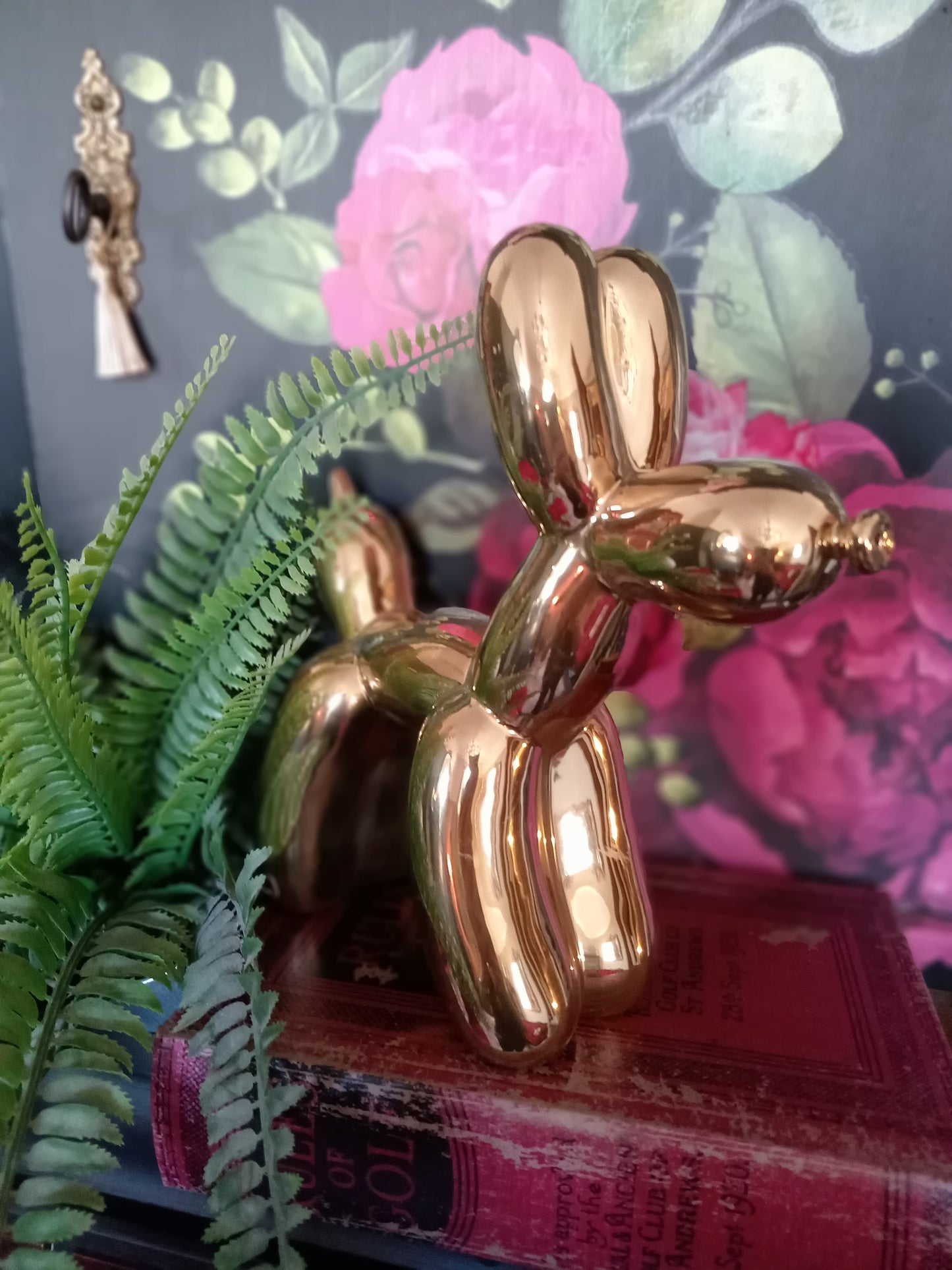 Gold Ceramic Balloon Poodle Ornament