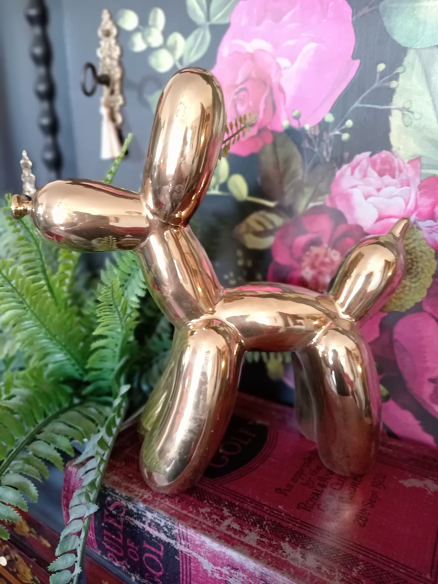 Gold Ceramic Balloon Poodle Ornament