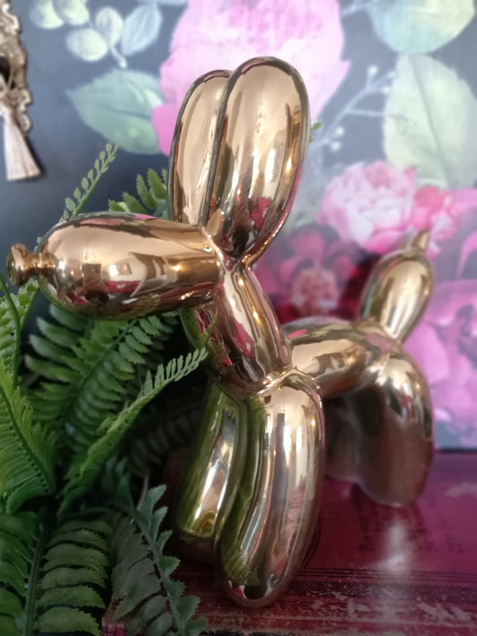 Gold Ceramic Balloon Poodle Ornament