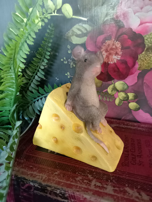 Mouse Sat On Cheese Wedge Ornament