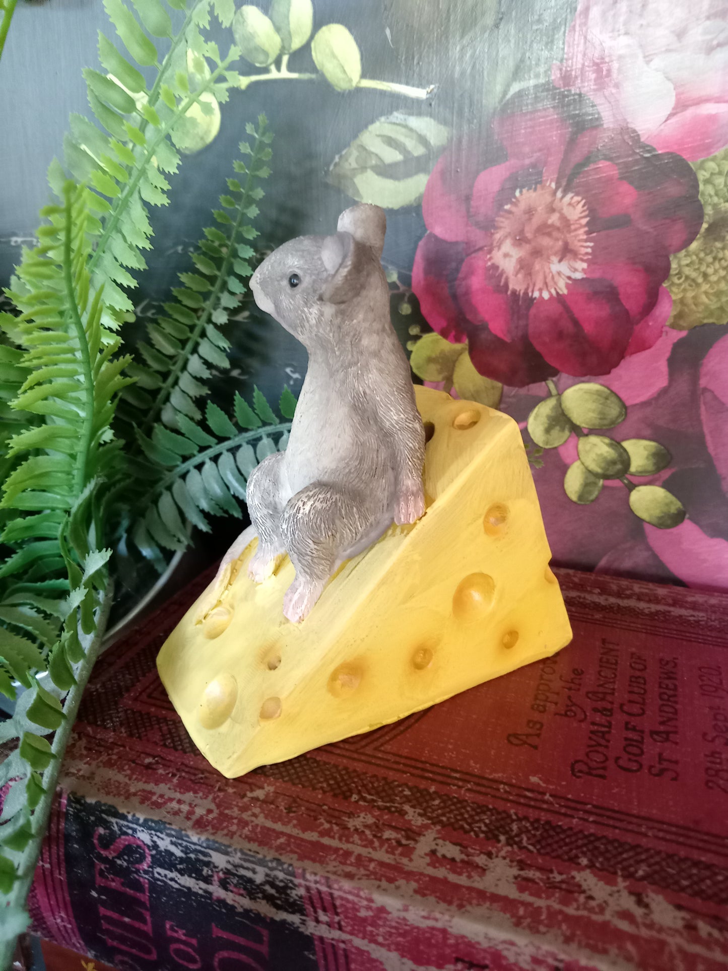 Mouse Sat On Cheese Wedge Ornament