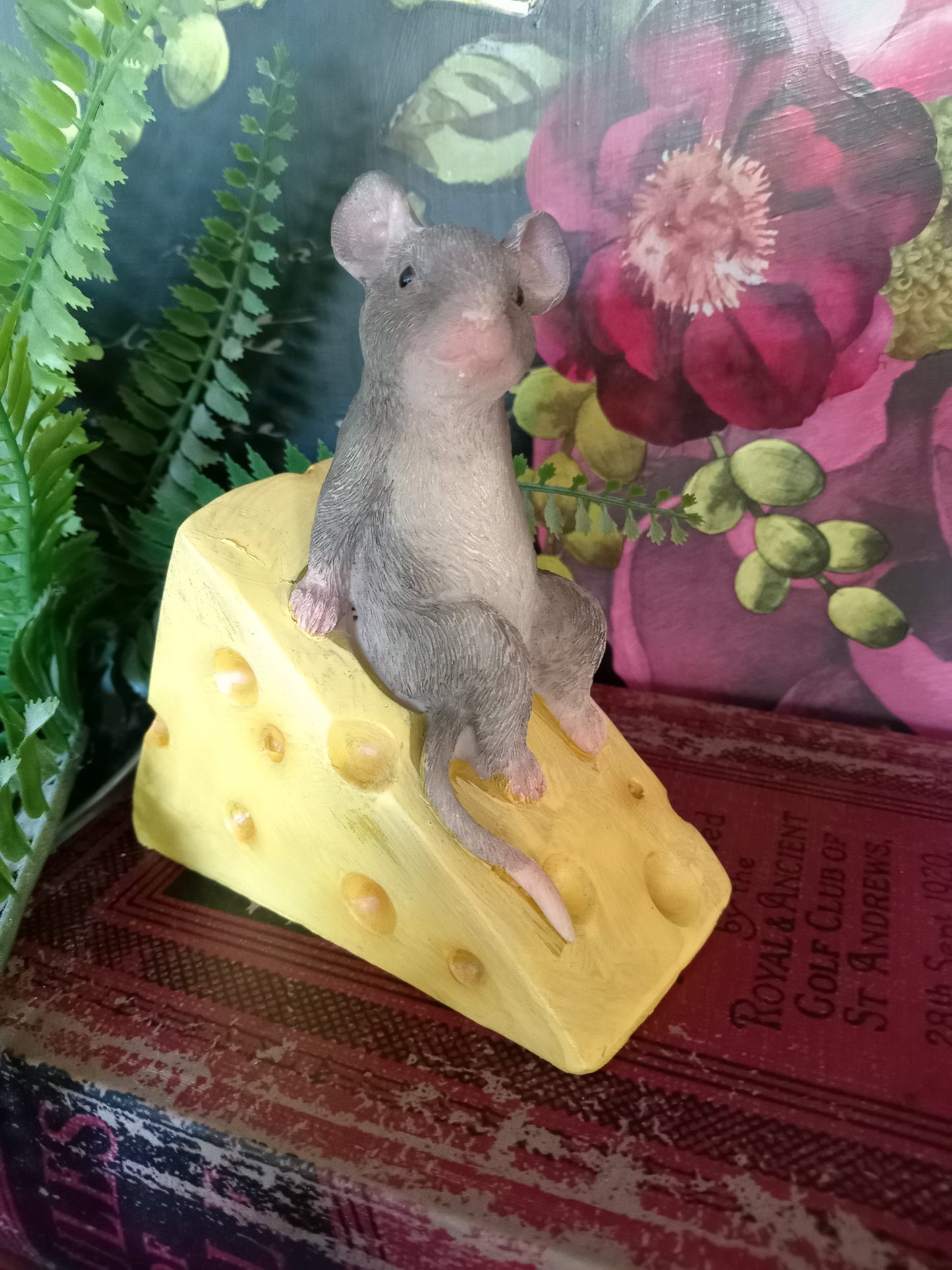 Mouse Sat On Cheese Wedge Ornament