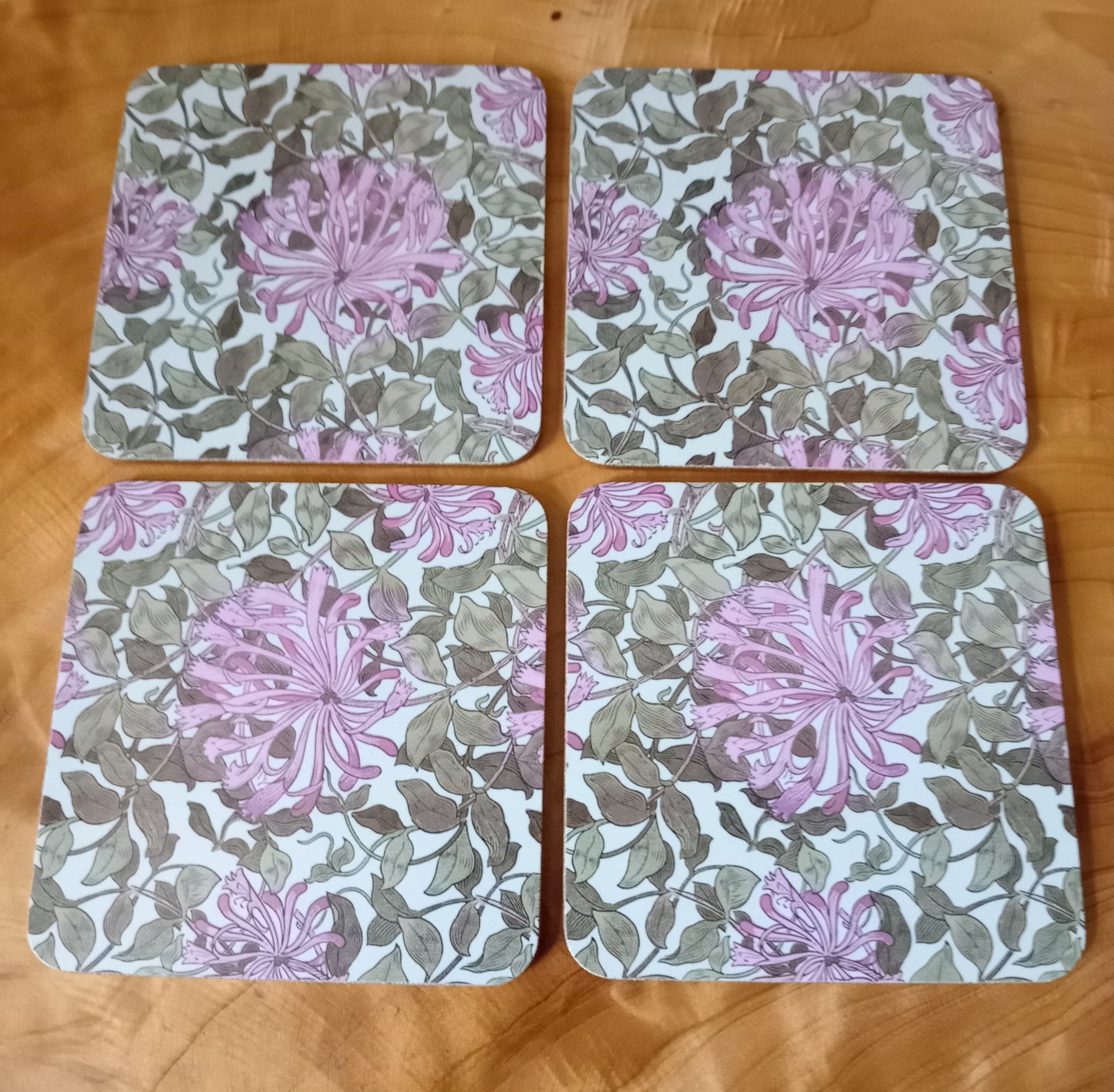 Set Of Four William Morris Honeysuckle Coasters