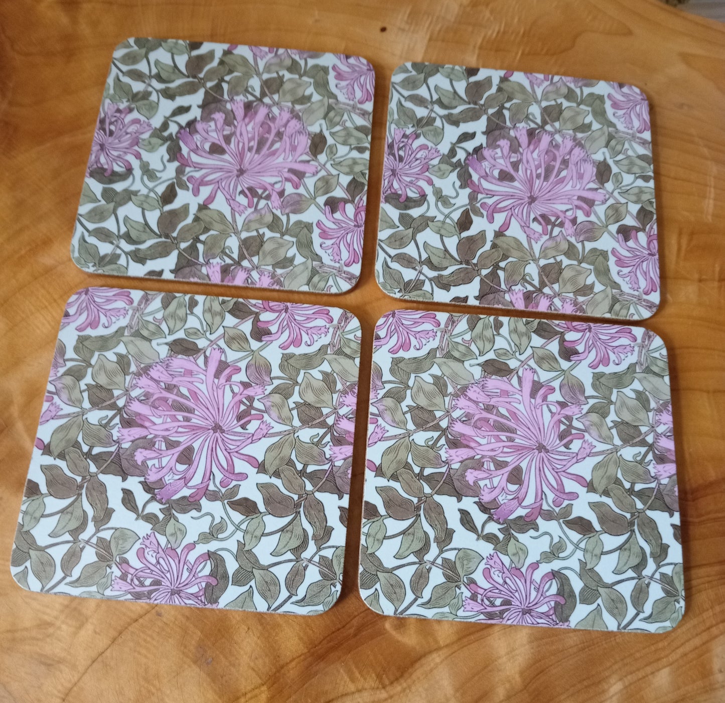 Set Of Four William Morris Honeysuckle Coasters