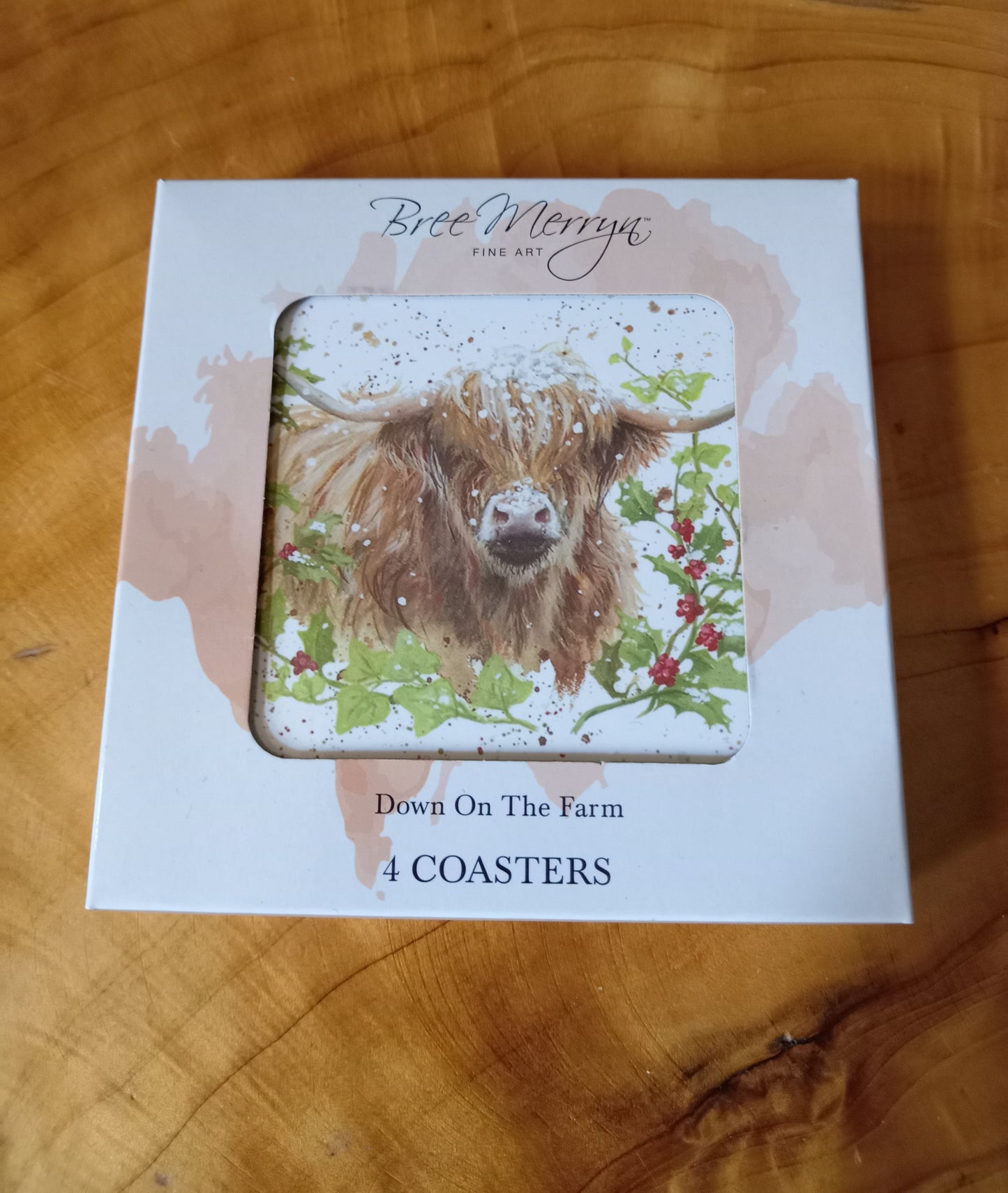 Set Of Four Bree Merryn Highland Cow Coasters