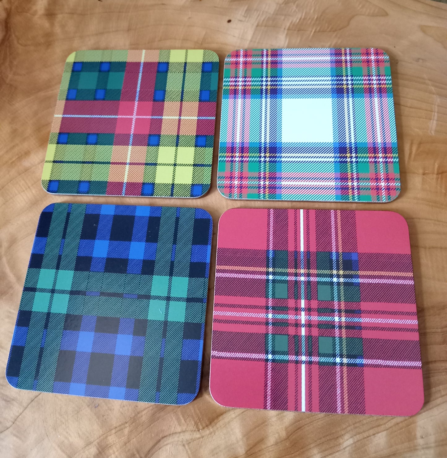 Set Of Four Scottish Tartan Coasters