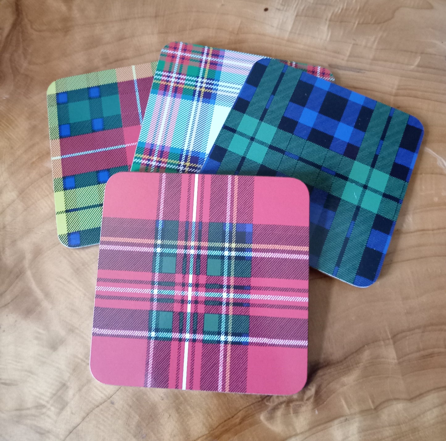 Set Of Four Scottish Tartan Coasters