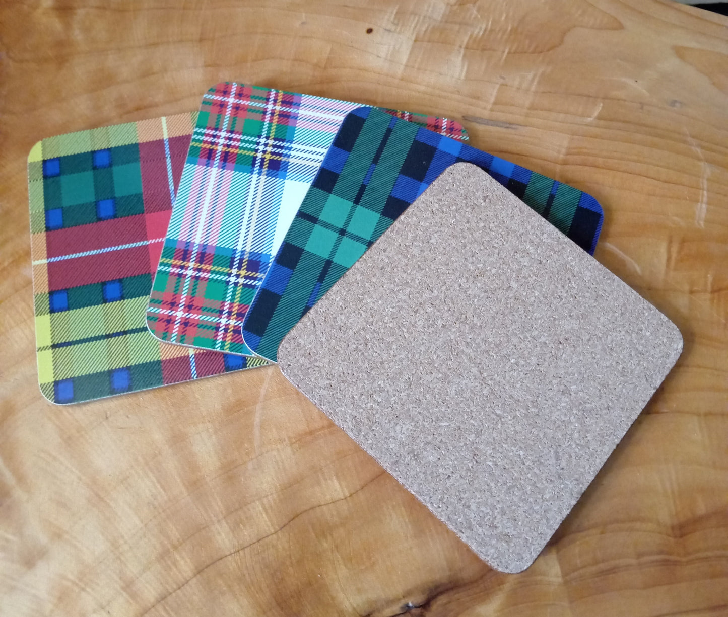 Set Of Four Scottish Tartan Coasters