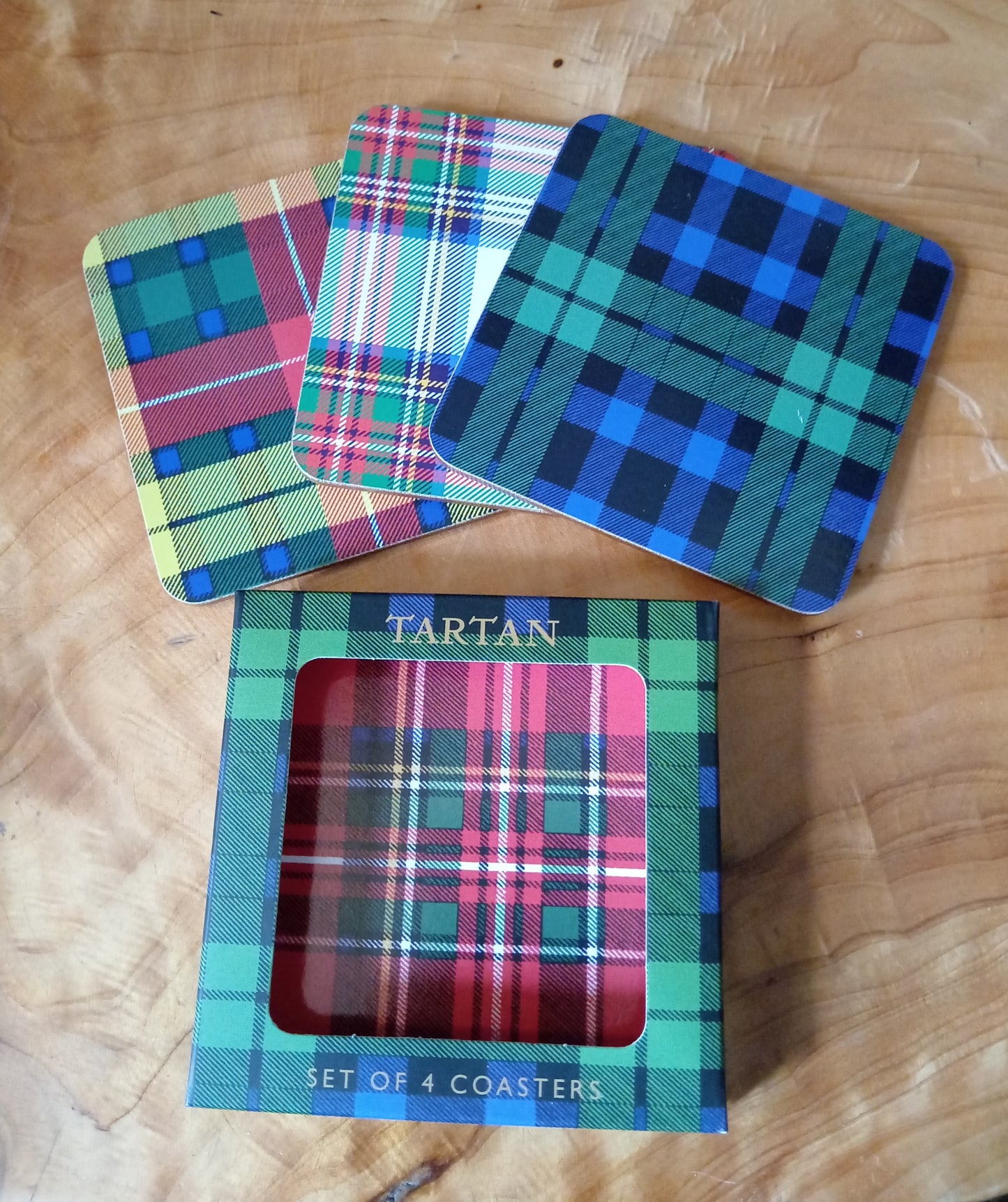 Set Of Four Scottish Tartan Coasters