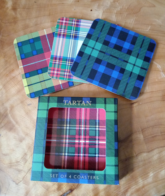 Set Of Four Scottish Tartan Coasters