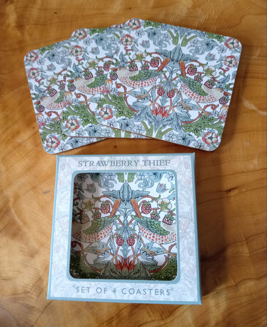 Set Of Four William Morris Strawberry Thief Coasters