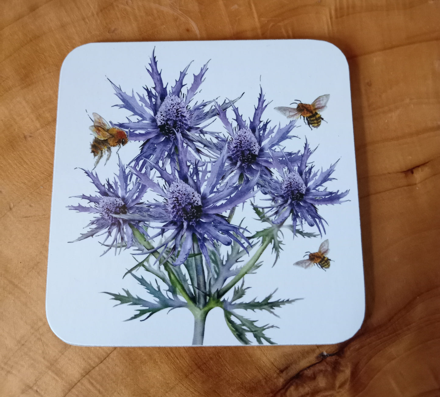 Set Of Four Scottish Thistle And Bee Coasters