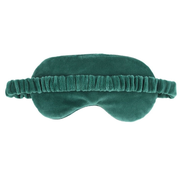 Fuck Off Velvet Satin Green Embroidered Sleep Mask