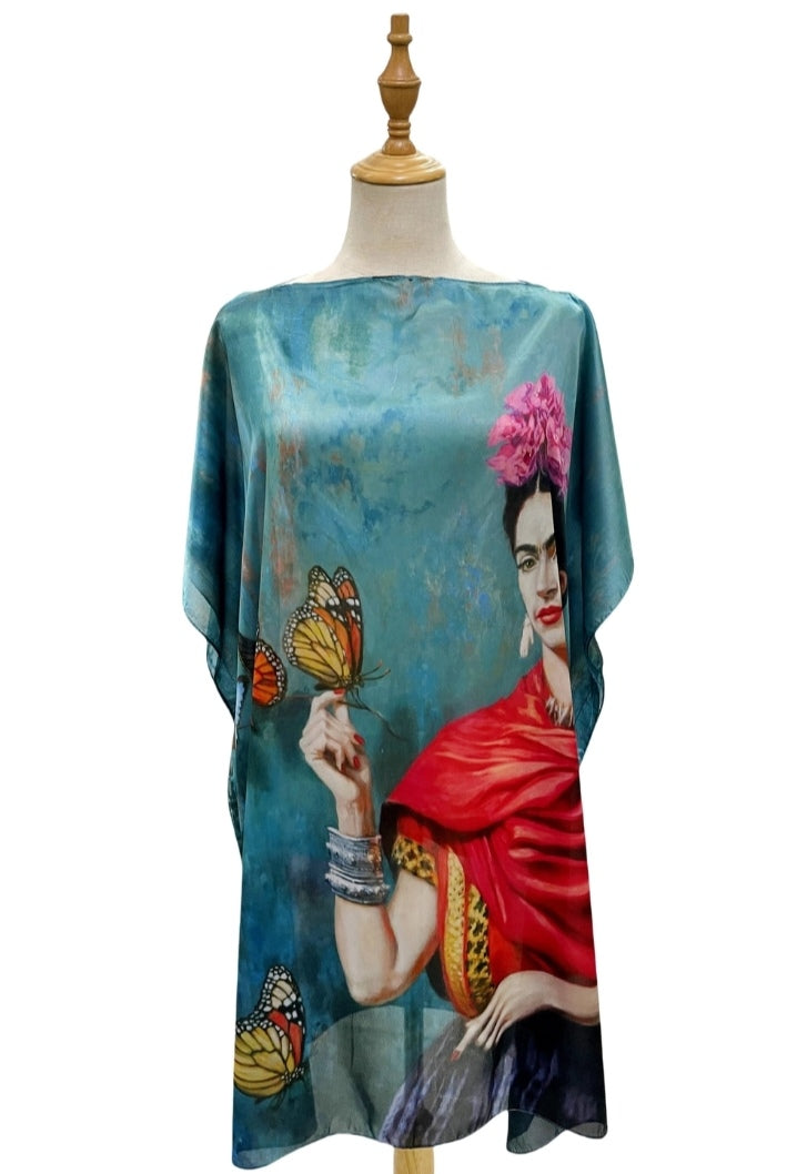 Frida Kahlo Butterfly Silk Cover Up