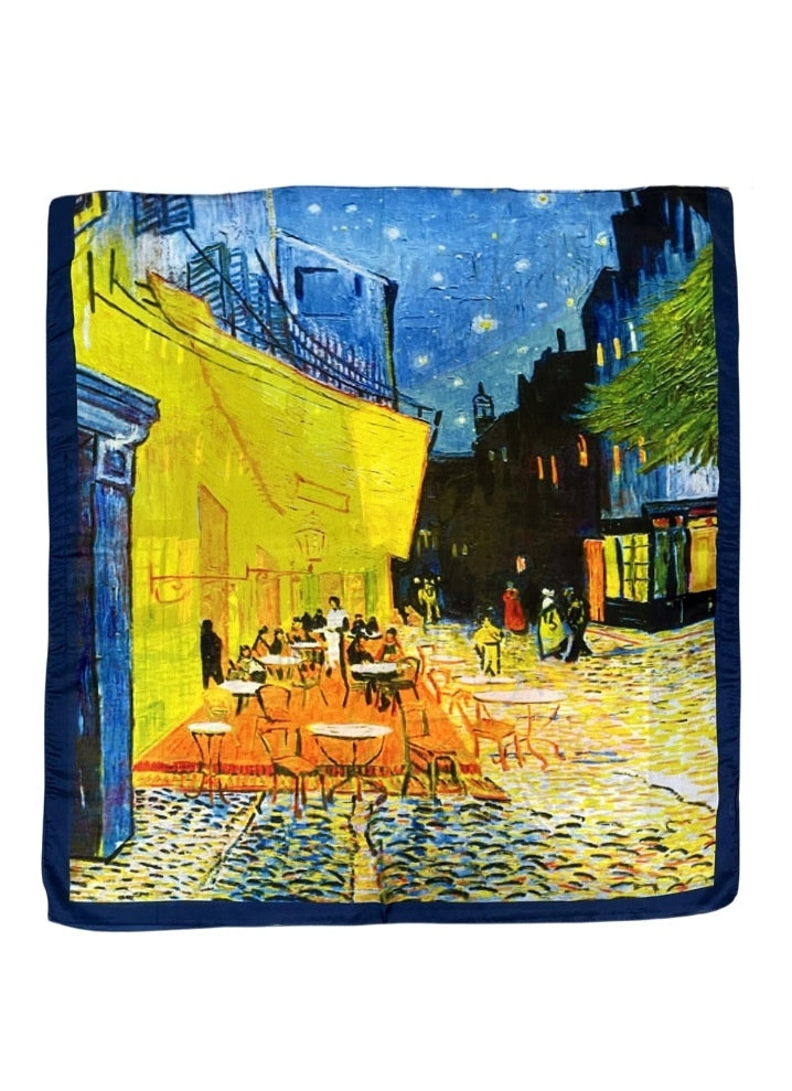 Van Gogh Terrace At Night Silk Cover Up