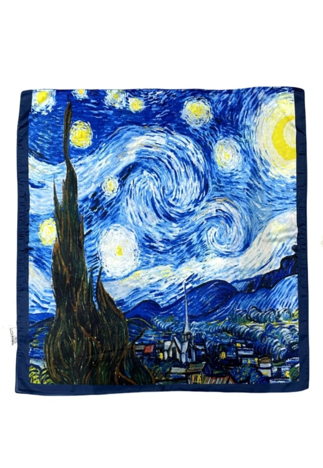 Van Gogh 'Starry Night' Silk Cover Up