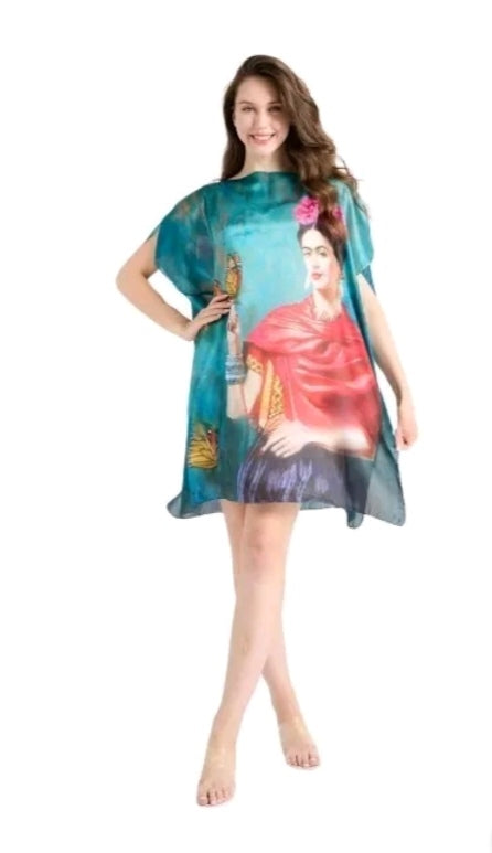 Frida Kahlo Butterfly Silk Cover Up