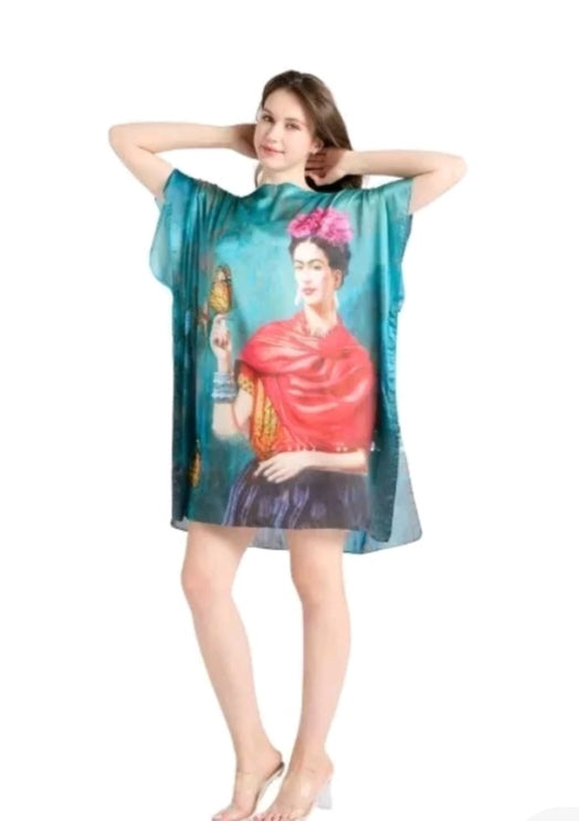 Frida Kahlo Butterfly Silk Cover Up