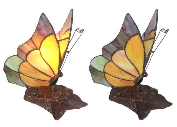 Tiffany Stained Glass Butterfly Table Lamp