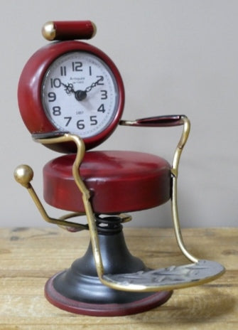 Red Barbers Chair Quartz Battery Clock