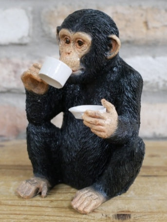 Cup Of Tea Monkey Ornament