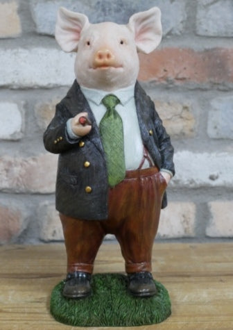 Mr. Pig Gentleman Wearing Suit Ornament