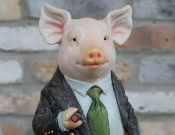 Mr. Pig Gentleman Wearing Suit Ornament