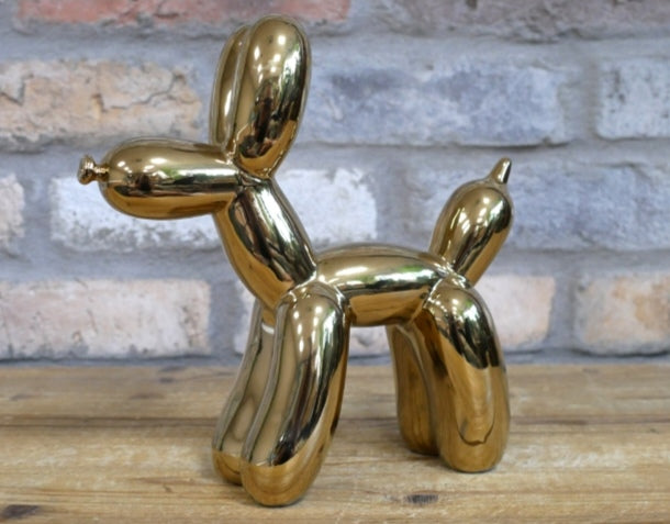 Gold Ceramic Balloon Poodle Ornament