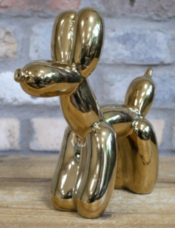 Gold Ceramic Balloon Poodle Ornament