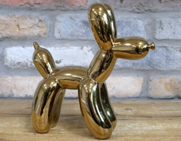 Gold Ceramic Balloon Poodle Ornament