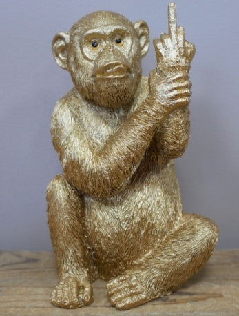 Up Yours Gold Monkey Ornament