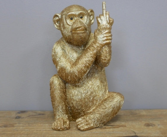 Up Yours Gold Monkey Ornament