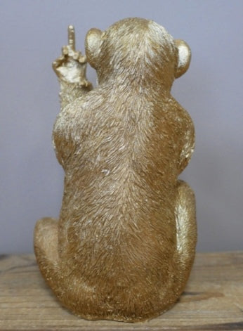 Up Yours Gold Monkey Ornament