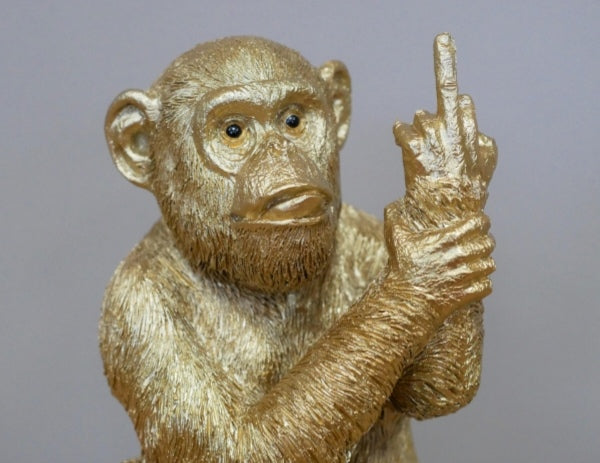 Up Yours Gold Monkey Ornament