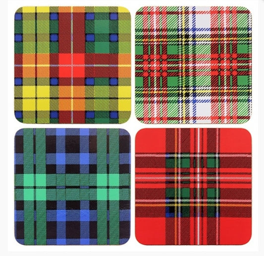 Set Of Four Scottish Tartan Coasters