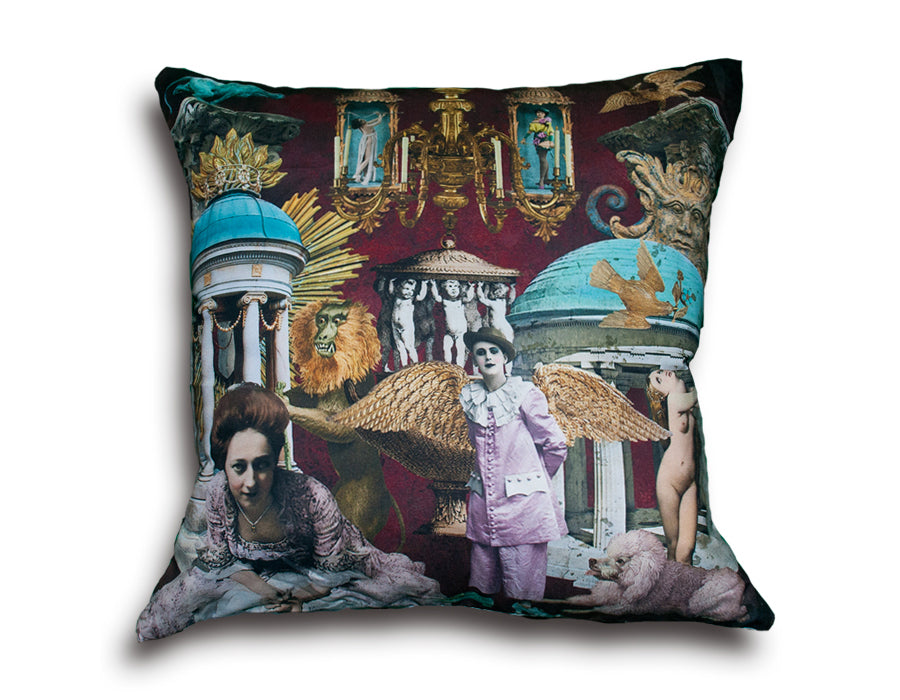 Vintage Collage! Decorative Scatter Cushion designed by Miss Jeeves Collection