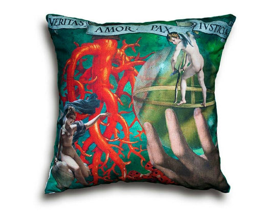 It's All About Love! Decorative Scatter Cushion. Veritas Amor Pax Ivistica.