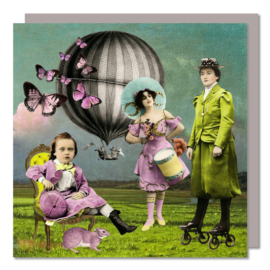 Up Up and Away !!  Blank Greeting Card.