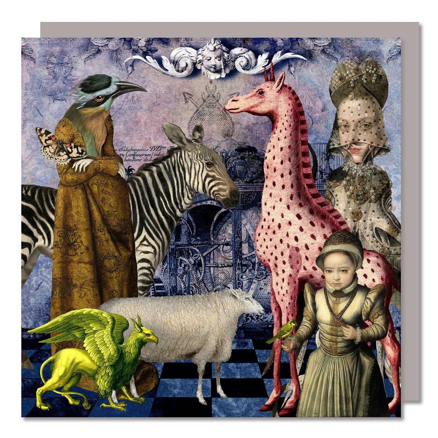 The Vintage Zoo! Blank Greeting Card.