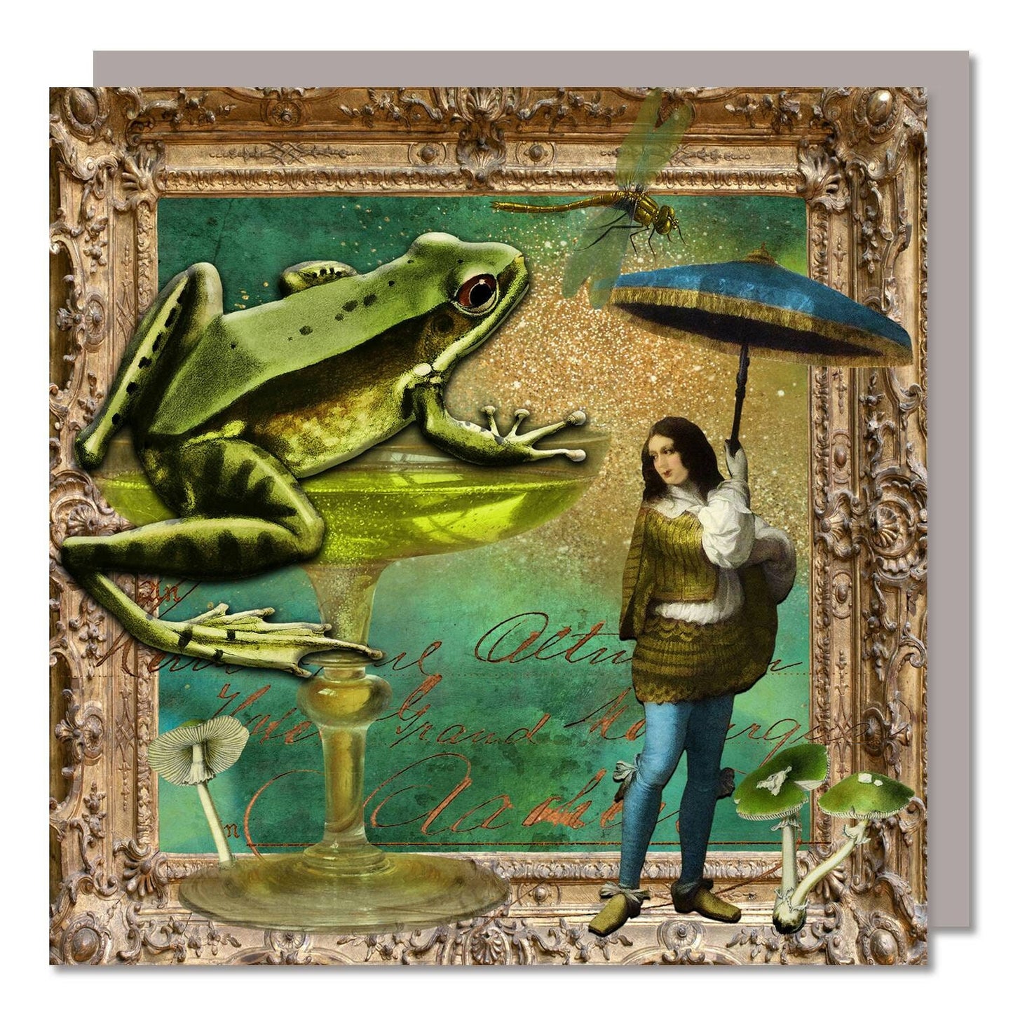 I Kissed A Frog! Blank Greeting Card.