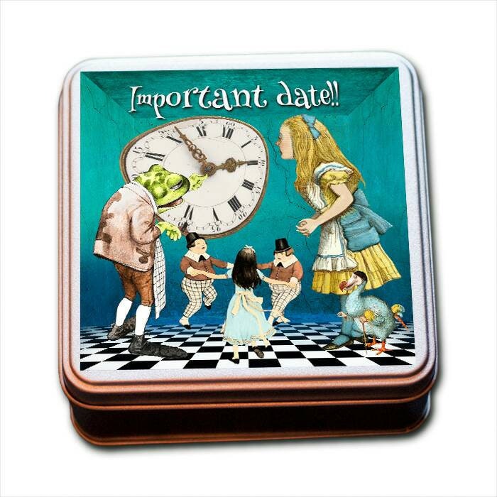 Alice In Wonderland 'Important Date!' Tin of Heart Shaped Eco Mini Wax Melts.